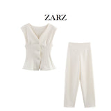 ZARZ Homemade New Women's Double-Sided Waistcoat Double-Sided Cloth Trousers 3641305 HZ0107