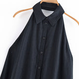 ZARZ Homemade New Women's Classic Linen Hanging Neckless Dress 2731069 HZ0107