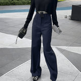 Black Broad-Legged Casual Suit Pants Women Summer Thin High-Waisted Small Man With Loose Thin Straight Trousers