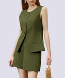 2025 New Fashion Temperament Vest Suit Women's Clothing HZ0107