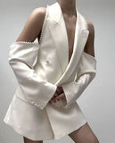 2025 New Shoulder-Bubble Bead Sleeve Fashion Suit Coat Women's Clothing HZ0107