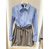 Zhao Luth Wears The Same Early Autumn Wearing A 2025 Korean Age-Reed College Style Sweater Shirt Shirt Three Sets