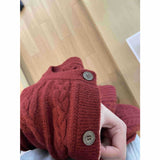 Vintage Temperament Red Mahjong Short Knitted Cardigan Women's Autumn And Winter New Niche Design High-End Sweater Jacket