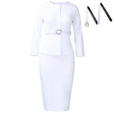 D599 Women's 2025 New Fashion Round-Neck Temperament Tongle OL Pencil Skirt African Dress HZ0107