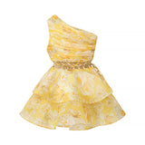 ZARZ Homemade New Women's Clothing Sexy Single Shoulder Waisted Waist Dress HZ0107