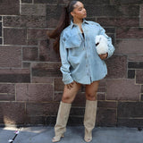 Women's Coat Women's Clothing Loose Sticker Design Long Sleeve Jacket T-Shirt HZ0107