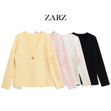 ZARZ Homemade New Women's Oceaned Smozy Casual Simple Knitted Coat 4192005 HZ0107