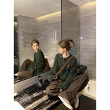 Korean Retro Polo Collar Soft Jasmine Sweater Women 2025 Autumn And Winter New Loose Lazy Knitted Shirt Top