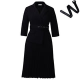 D592 Women's Autumn And Winter Women's Suit And Collar Temperament Pressure Skirt African Dress HZ0107