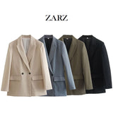 ZARZ Homemade New Women's Clothing Seam-Sleeding Casual 4-Colored Suit Jacket HZ0107