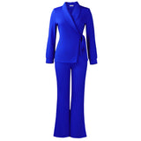 D601 Women's Clothing 2025 Autumn And Winter 2025 New Female Fashion Temperament Tied With Blazer Pants Two-Set Set HZ0107