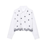 ZARZ Homemade New Women's Embroidered Prefectural Cotton Clip Long Sleeve Shirt 3564065 HZ0107