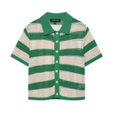 ZARZ Homemade New Women's Knitted POLO Shirt Coat Knitted Shorts HZ0107