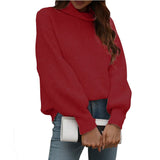 New Solid-Color Knitted Shirt Women's High-Collar Women's New High-Collar Sweater In Autumn And Winter 2025