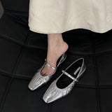 Flat Silver French Spring And Autumn Small Single Shoes Children 2025 New Burst Skirt Mary Jane Evening Shoes HZ0107