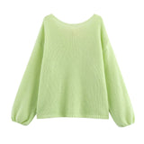 ZARZ Homemade New Women's Classic Oceanic Back Buttered Knitted Shirt HZ0107