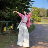 Pink Sunscreen Long-Sleeved Shirt Coat Women's Summer Thin Outer Shirt Design Feel Small Outside Put On The Coat