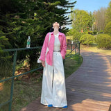 Pink Sunscreen Long-Sleeved Shirt Coat Women's Summer Thin Outer Shirt Design Feel Small Outside Put On The Coat