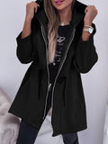 2025 Fashion Casual Autumn And Winter Hooded Zipper Jacket Women's Clothing HZ0107
