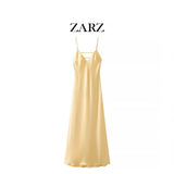 ZARZ Homemade New Women's Dresses Classic Silk-Shythm-In-Sense Flute Sling With A Dress HZ0107