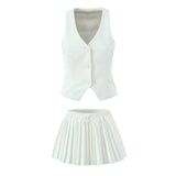 ZARZ Homemade New Women's Sleeveless Buttoned Suit HZ0107