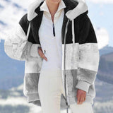 Exploding 2025 Autumn And Winter Warm Plush Bulbla Chain Pocket Hooded Loose Coat Woman