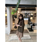 Millard Semi-High-Necked Cloak Knitted Sweater Top High-Waisted Short Skirt Autumn And Winter Suit