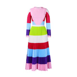 D4202525 Autumn Folding Print Suit Long-Sleeved Top Fashion Skirt Two-Piece HZ0107