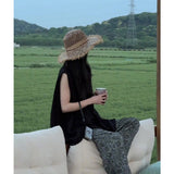 Commuter With Black Loose Sleeveless Top Design Loose Thin Casual Pants Women Summer New