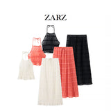 ZARZ Homemade New Women's Folding Top Hanging Neck Sling Skirt Set HZ0107