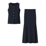 Summer Women's Fashion Bodywear Body Armor Solid Color Body Repair Hip Two Sets Of Knitted Long Skirt Suit Woman HZ0107