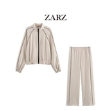 ZARZ Homemade New Women's Clothing Colling-Colried Pilot Jacket Coat With Wide Legs HZ0107