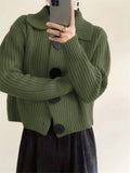 New Women's Loose Korean Version Of Fashion Casual Big Collar Knitted Cardigan Coat