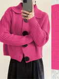New Women's Loose Korean Version Of Fashion Casual Big Collar Knitted Cardigan Coat