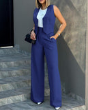 2025 New Fashion Suit Vest Vest Broad Leg Trousers Casual Suit HZ0107