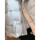 Korean Milk Blue Splicing Short Cotton Clothes Women Wear Thick Warm Cotton Clothes Loose Thin Coat Top