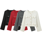 ZARZ Homemade New Women's Clothing Round-Neck Long Sleeve Thousand Gold Scented Scented Scented Scented Scented Scented Coat 1231352 HZ0107