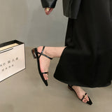 Low-Heeled Sandals Women Wear A New Korean Version Of The French Style Soft Dress Black Roman Shoes In The Summer HZ0107