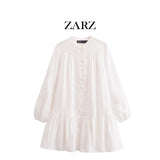 ZARZ Homemade New Women's Classic Lace Round-Neck Long-Sleeved Dress 3897067 HZ0107