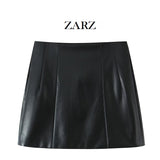 ZARZ Homemade New Women's Clothing Fashion Pure Leather Short Dress 2334323 HZ0107
