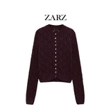 ZARZ Homemade New Women's Oceaned Tfleet Tweed Eye Knitted Coat 9598065 HZ0107